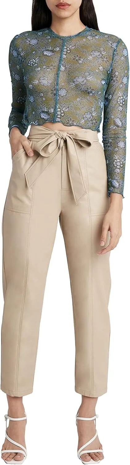 BCBGeneration Women's Faux Leather Pants with Zipper and Pockets