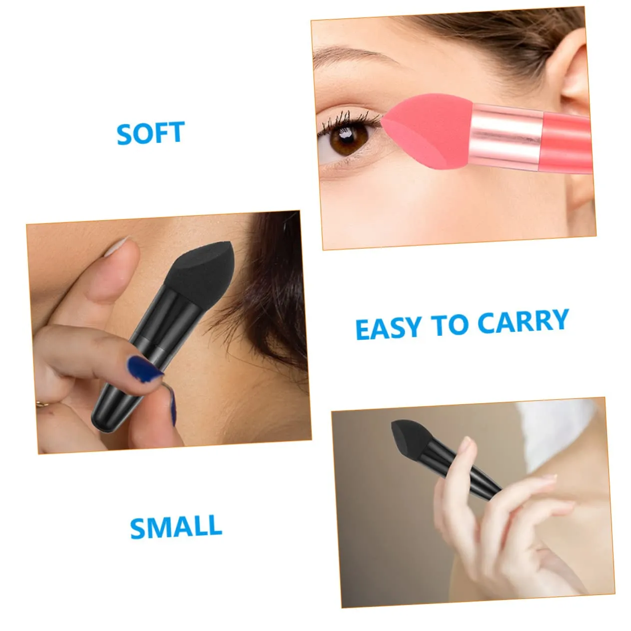 Beaupretty 24pcs Makeup Sponge Pens for Foundation Application Portable Beauty Tools Comfortable Handle for Precise Makeup Areas Watermelon