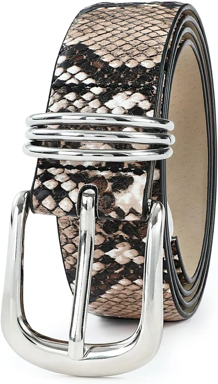Belts for Women with Gold Buckle Faux Leather Belts Fashion Casual belts for jeans