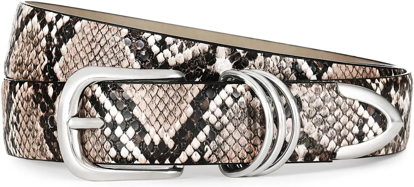 Belts for Women with Gold Buckle Faux Leather Belts Fashion Casual belts for jeans