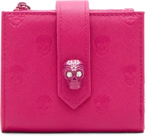 Betsey Johnson Women's Skullicious Bifold Wallet, Pink, One Size