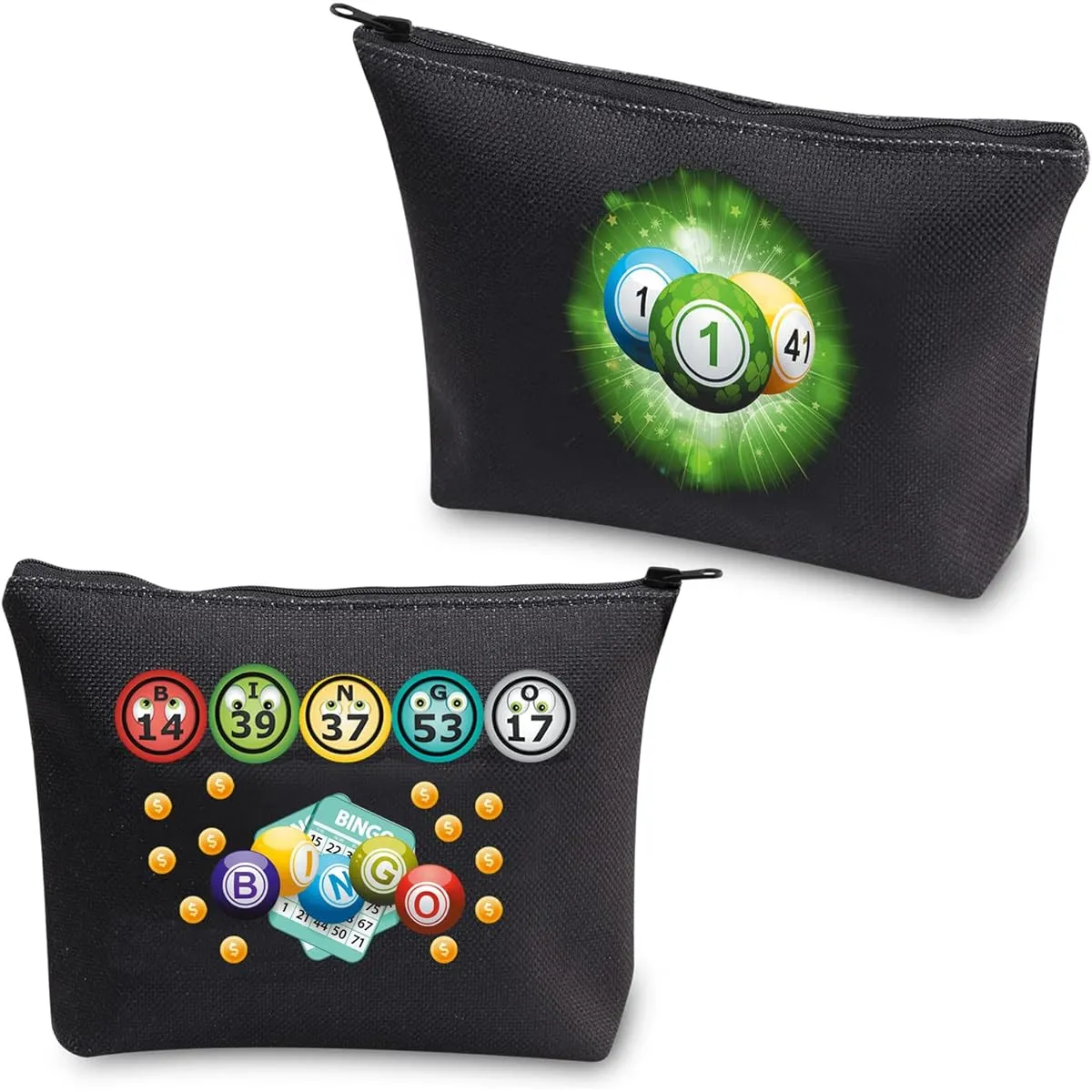 Bingo Lover Gift Funny Bingo Gift Bingo Makeup Bag Cosmetic Bag Bingo Player Gift Bingo Game Gift Travel Organizer Case, Bingo Bag Black, Makeup Bag