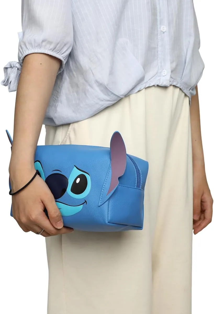 Bioworld Lilo & Stitch Stitch Face Cosmetic Bag With 3D Ears