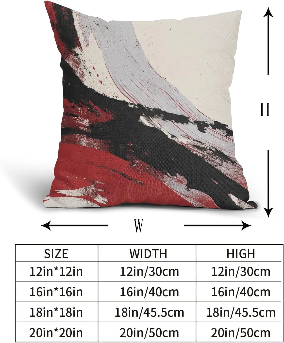 Black and Red Pillow Covers 18x18 Inch Set of 2 Modern Gray and Beige Outdoor Throw Pillow Covers Farmhouse Boho Pillowscase Cotton Linen Square Cushion Covers for Sofa Couch Bedroom Home Decoration
