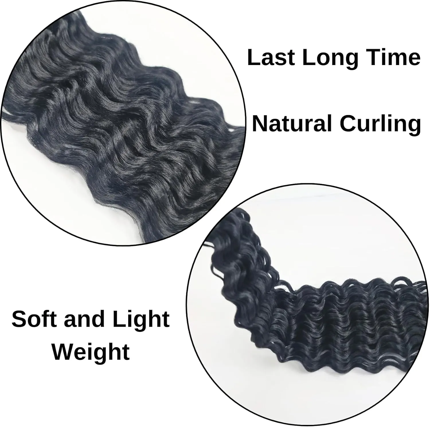 Black Braiding Hair Pre stretched Colored 1B Boho Hair for Braiding Hypoallergenic Crochet Boho Braids Ez Braid Knotless Synthetic Curls