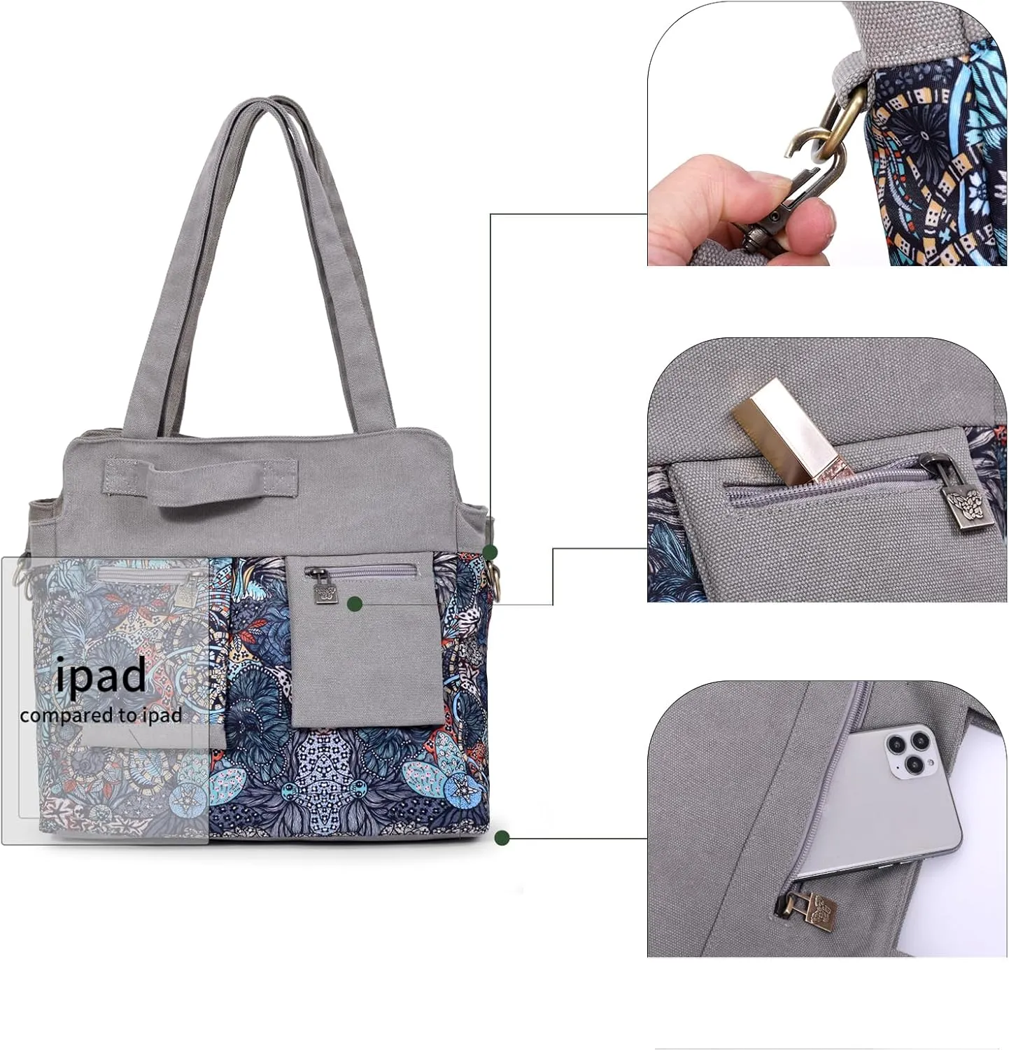 Black Butterfly boho series Large capacity canvas Personalized printing crossbody sling backpack， women tote handbags