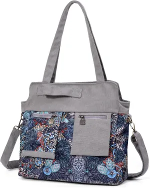 Black Butterfly boho series Large capacity canvas Personalized printing crossbody sling backpack， women tote handbags