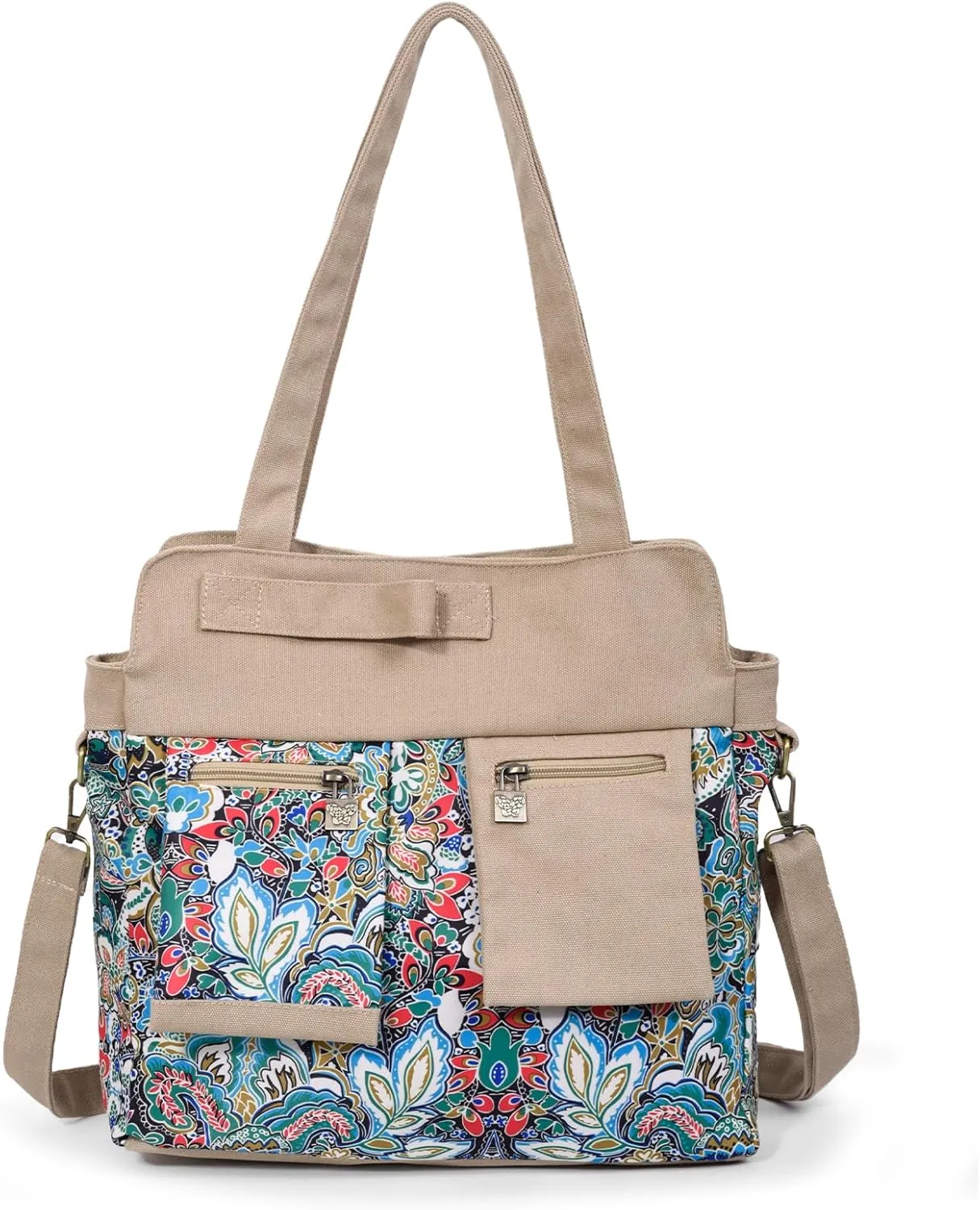 Black Butterfly boho series Large capacity canvas Personalized printing crossbody sling backpack， women tote handbags