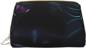 Black Mystery Portable Cosmetic Bag, *Travel Cosmetic Bag, Unisex, Zipper Closure, Suitable For Daily Use