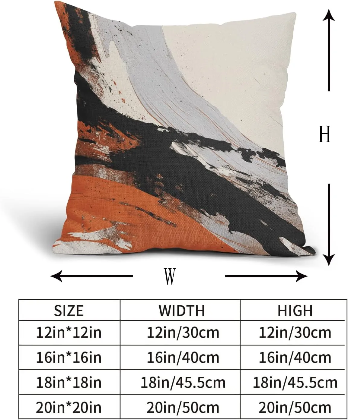 Black Orange Pillow Covers 18x18 Inch Set of 2 Grey Black and Burnt Orange Decorative Outdoor Throw Pillow Covers Cotton Linen Square Pillowscase Cushion Covers for Sofa Couch Bedroom Living Room