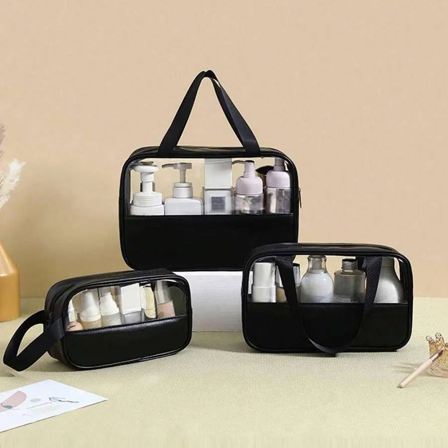 Black Travel/Makeup/Storage bags: Full set of 3 sizes