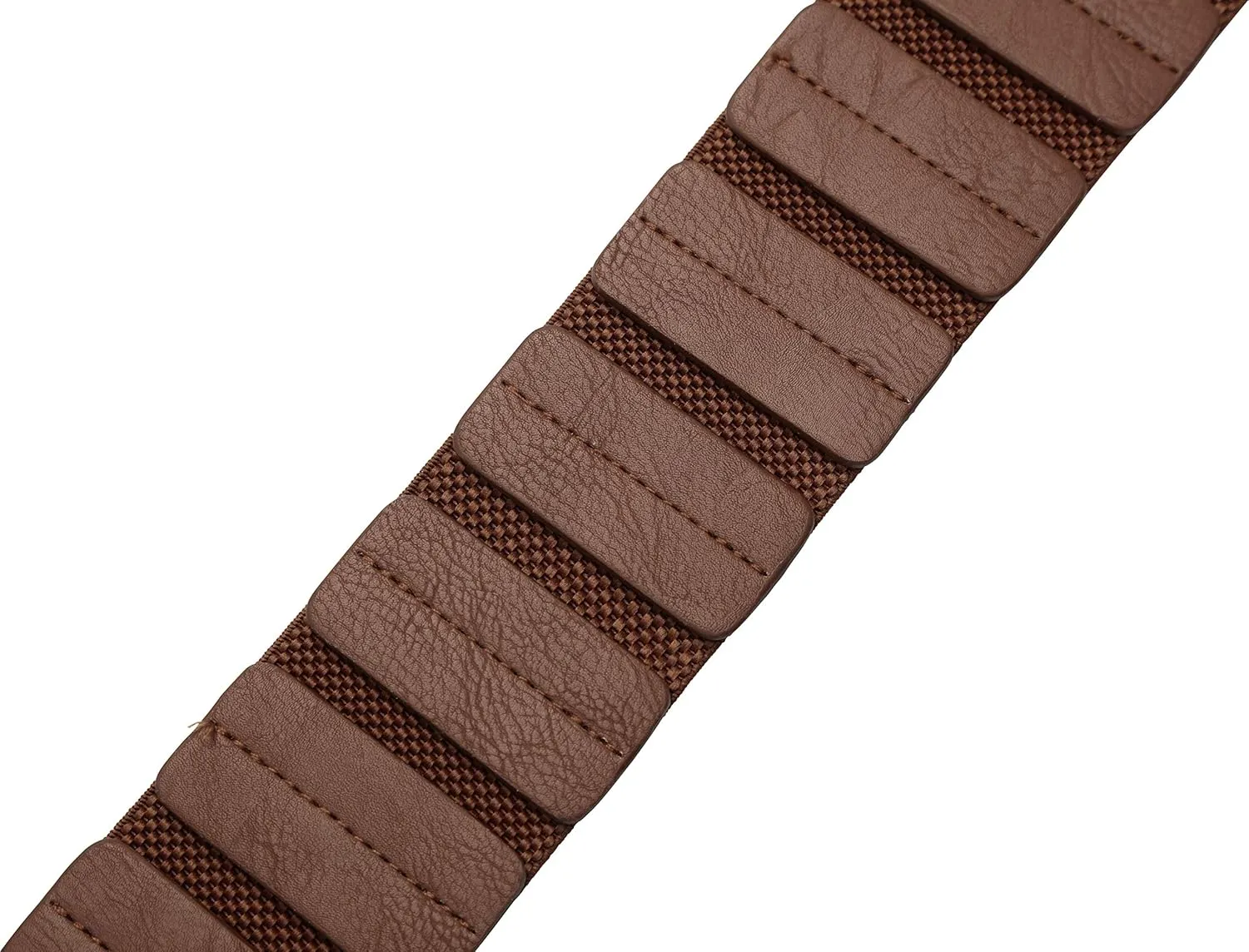 BlackButterfly Wide Elastic Stretch Retro Metal Interlock Buckle Belt