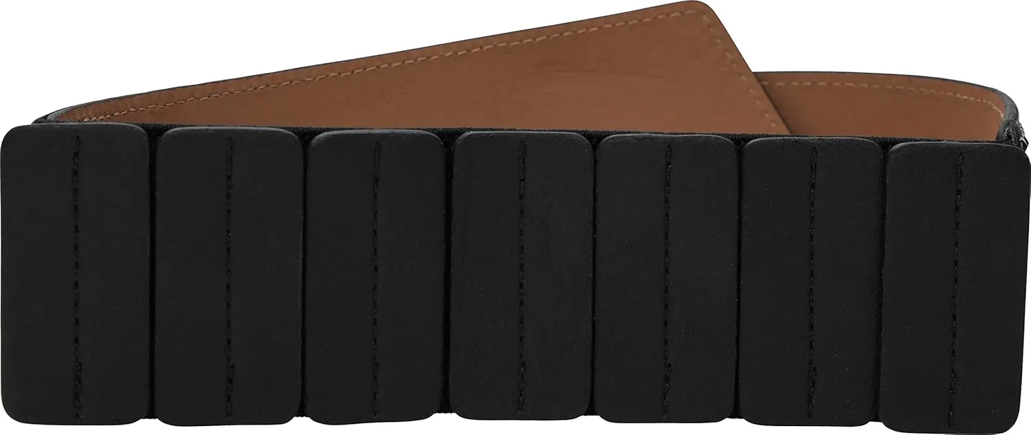 BlackButterfly Wide Elastic Stretch Retro Metal Interlock Buckle Belt