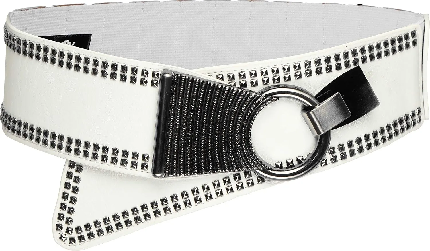 BlackButterfly Wide Elastic Stretch Retro Metal Interlock Buckle Belt