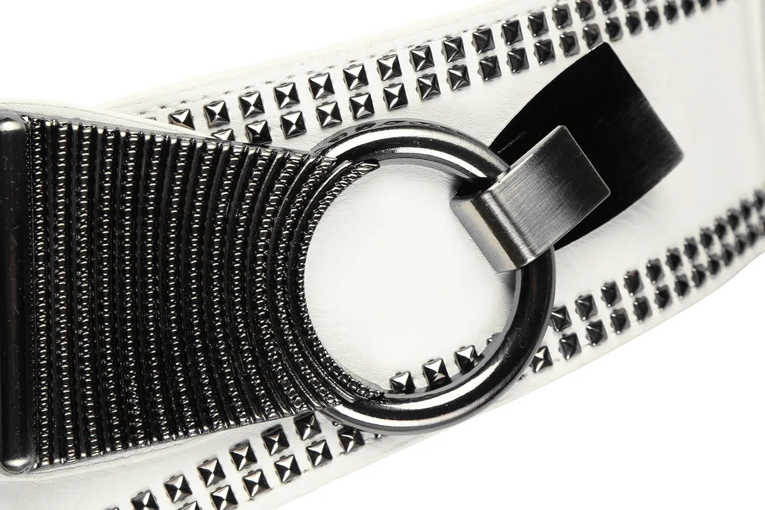 BlackButterfly Wide Elastic Stretch Retro Metal Interlock Buckle Belt