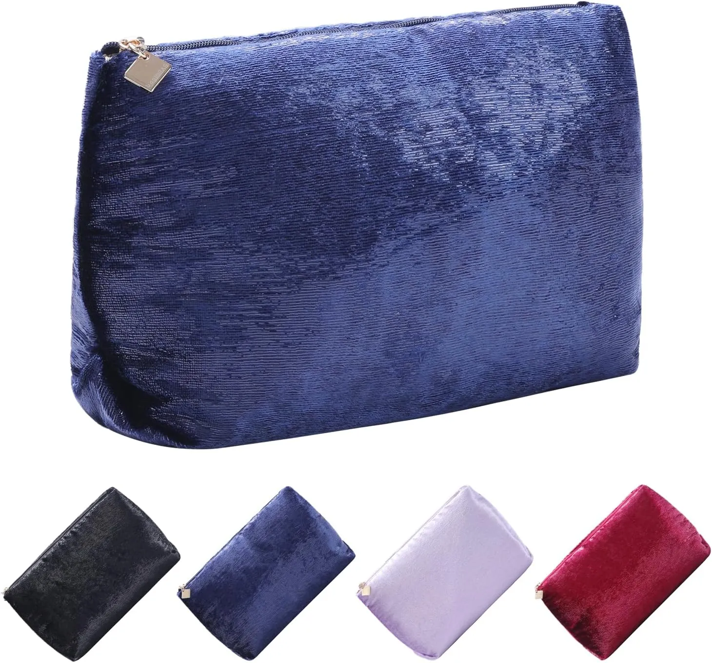 Blue Makeup Organizer Bag for Purse，Cosmetic Travel Bag for Women, Make Up Pouch for Travelling
