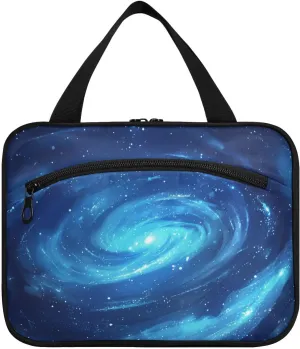 Blue Spiral Galaxy hanging hanging travel toiletry with hook, designer essentials shaving bag for men for accessories must haves camping bolsas para maquillaje L
