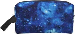 Blue Universe Space Galaxy Print Travel Toiletry Organizer Bag, Cosmetic & Storage Pouch For Travel And Daily Use