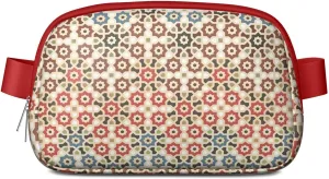 Bohemian Mini Belt Bag for Men Women Vintage Rustic Waist Packs Crossbody Bags Adjustable Strap for Hiking Cycling Running