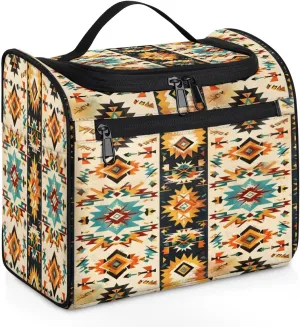 Boho Aztec Toiletry Bag for Women and Men, Hanging Travel Makeup Bag, Aztec Western Travel Toiletry Organizer Bag, Makeup Organizer Bag for Cosmetics