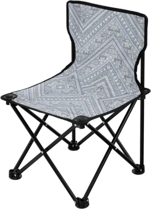 Boho Blue Gray Irregular Stripes Collapsible Camping Chair Ultra-Lightweight Lawn Chair Includes Carry Bag