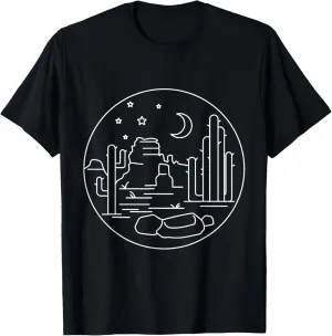 Boho Desert Scene - Cool Dessert Landscape Moon Cactus Art T-Shirt