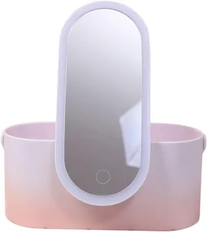 Box Led Vanity Mirror Cosmetic Holder Female Present Mirror with Lights Skincare Organizer Female Makeup Organizer Female Travel Supply Make up Tools Holder Makeup Accessory