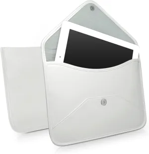 BoxWave Case Compatible with Eonon Q53PRO - Elite Leather Messenger Pouch, Synthetic Leather Cover Case Envelope Design - Ivory White