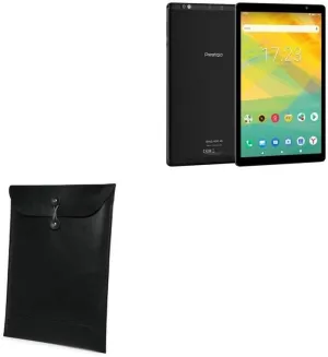 BoxWave Case Compatible with Prestigio Grace 4891 - Nero Leather Envelope, Leather Wallet Style Flip Cover