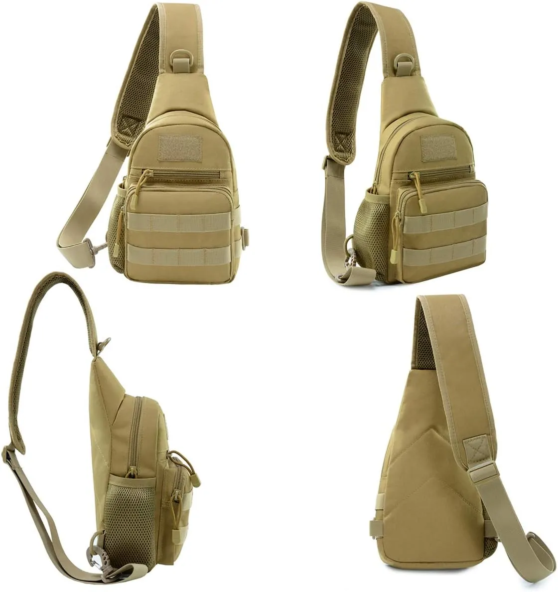 BraveHawk OUTDOORS Sling Chest Bag, 900D Nylon Tactical MOLLE Compact Crossbody Hiking Cycling Pack