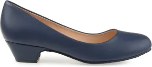 Brinley Co. Womens Soren Classic Faux Leather Comfort-Sole Heels Navy, 12 Regular US