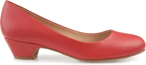 Brinley Co. Womens Soren Classic Faux Leather Comfort-Sole Heels Red, 9 Regular US