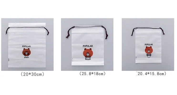 Brown Bear Transparent Cosmetic Bag Travel Makeup Case Women Zipper Make Up Bath Organizer Storage Pouch Toiletry Wash Beaut Kit