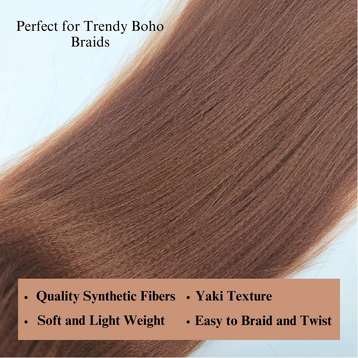 Brown Braiding Hair Pre Stretched for Boho Braids Synthetic Pre-stretched Knotless Boho Braiding Hair non toxic ez Braids