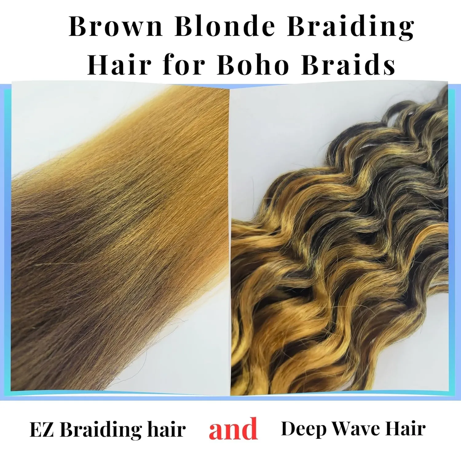 Brown to Honey Blonde Braiding Hair, Pre Stretched for Boho Braids - Synthetic, EZ Braiding Hair for Knotless & Box Braids (5 Packs)