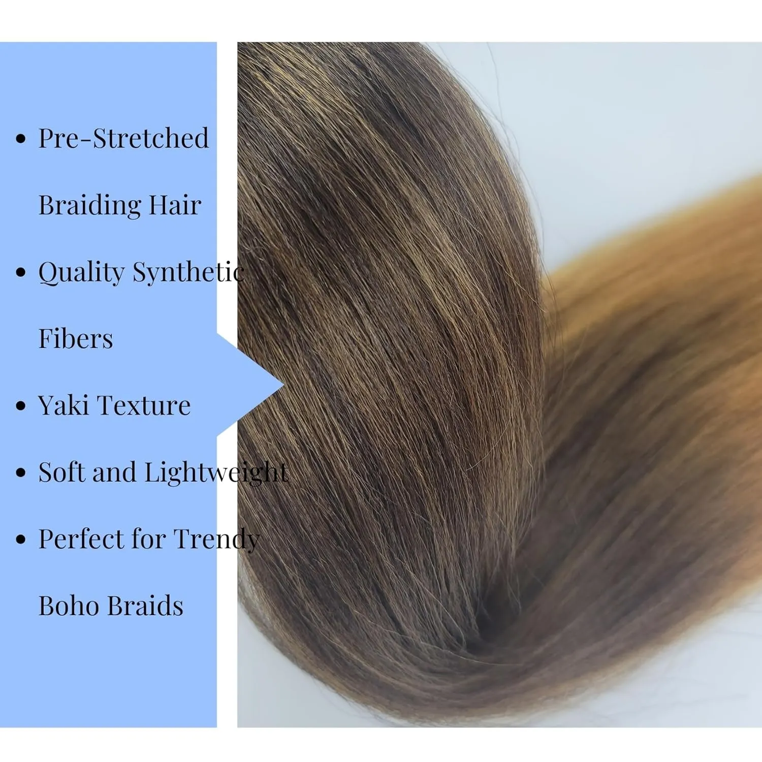 Brown to Honey Blonde Braiding Hair, Pre Stretched for Boho Braids - Synthetic, EZ Braiding Hair for Knotless & Box Braids (5 Packs)