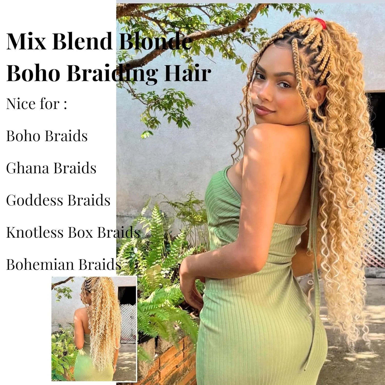 Brown to Honey Blonde Braiding Hair, Pre Stretched for Boho Braids - Synthetic, EZ Braiding Hair for Knotless & Box Braids (5 Packs)