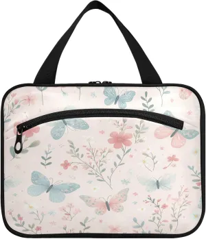 Burbuja Butterfly Twig Travel Toiletry Bag for Women, Hanging Waterproof Toiletry Bag Cosmetic Organizer for Toiletries Accessories, M