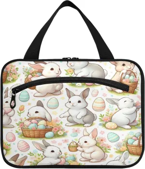 Burbuja Easter Bunny Travel Toiletry Bag for Women, Hanging Waterproof Toiletry Bag Cosmetic Organizer for Toiletries Accessories, M