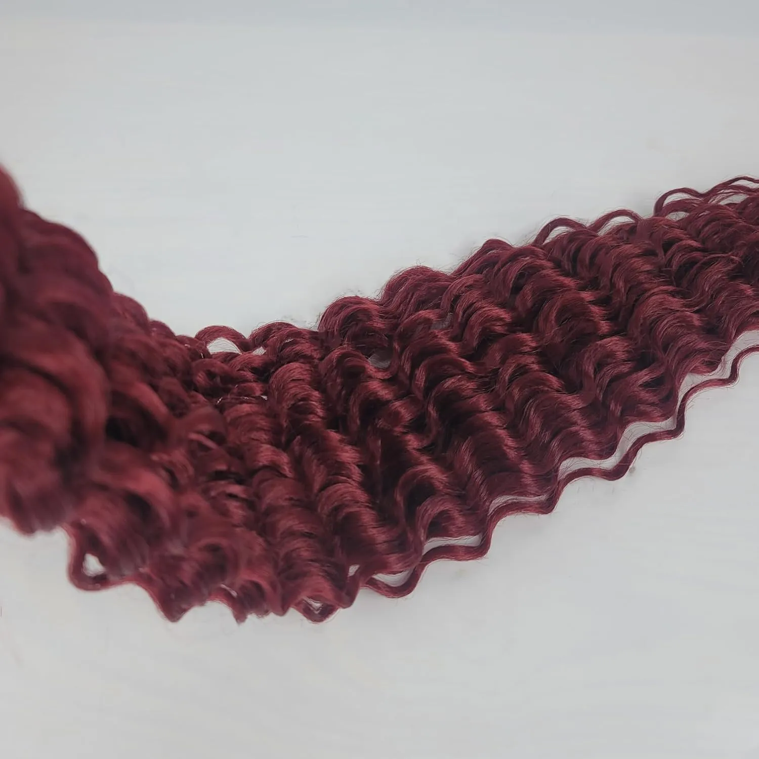 Burgundy Braiding Hair Pre Stretched Dark Red Boho Hair for Braiding Prestretched ez Braid Crochet Curly Deep Wave Braids Knotless Synthetic Boho Braids