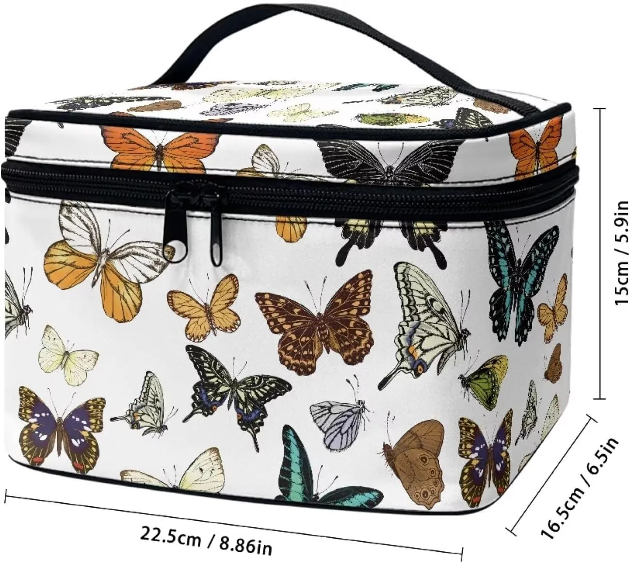 Butterfly Travel Toiletry Bag Women's Makeup Organizer Cosmetic Bags Snowflake Travel Makeup Cases for Women, Xmas Gifts for Mom from Daughter