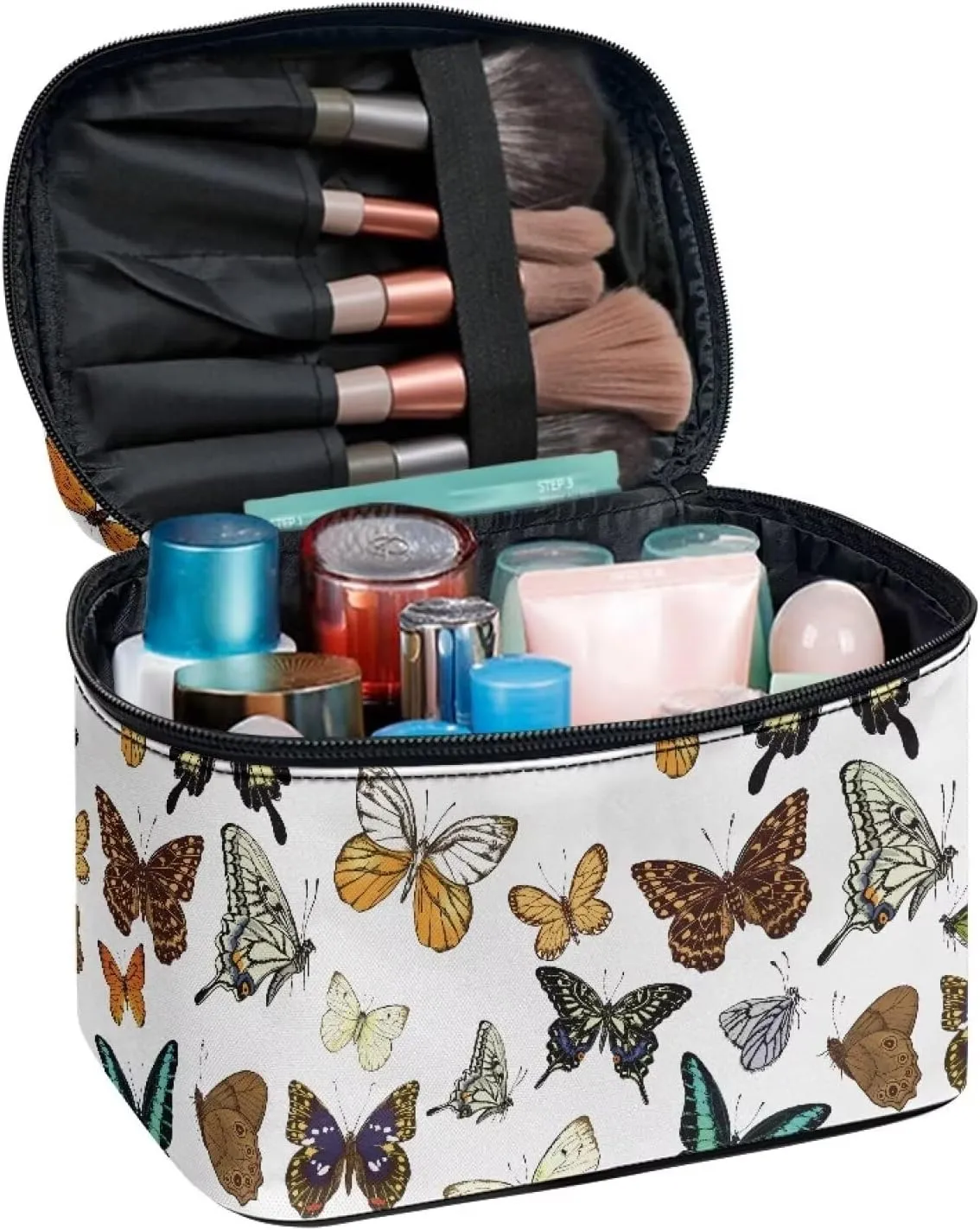 Butterfly Travel Toiletry Bag Women's Makeup Organizer Cosmetic Bags Snowflake Travel Makeup Cases for Women, Xmas Gifts for Mom from Daughter