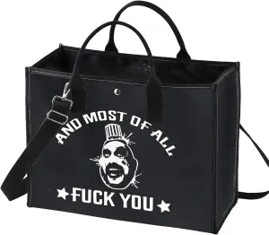 BWWKTOP Captain Spaulding Cosmetic Makeup Bag Horror Movie Inspired Gifts And Most Of All Fu*k You Zipper Pouch Bag For Women Girls (And Most Of BL BG)