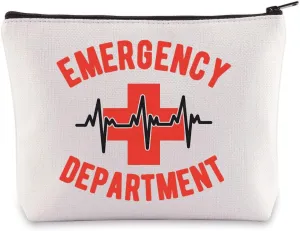 BWWKTOP ER Nurse Cosmetic Makeup Bag Emergency Department Gifts Emergency Room Technician Gift ED Nurse Zipper Pouch Bag (Emergency Departmen)