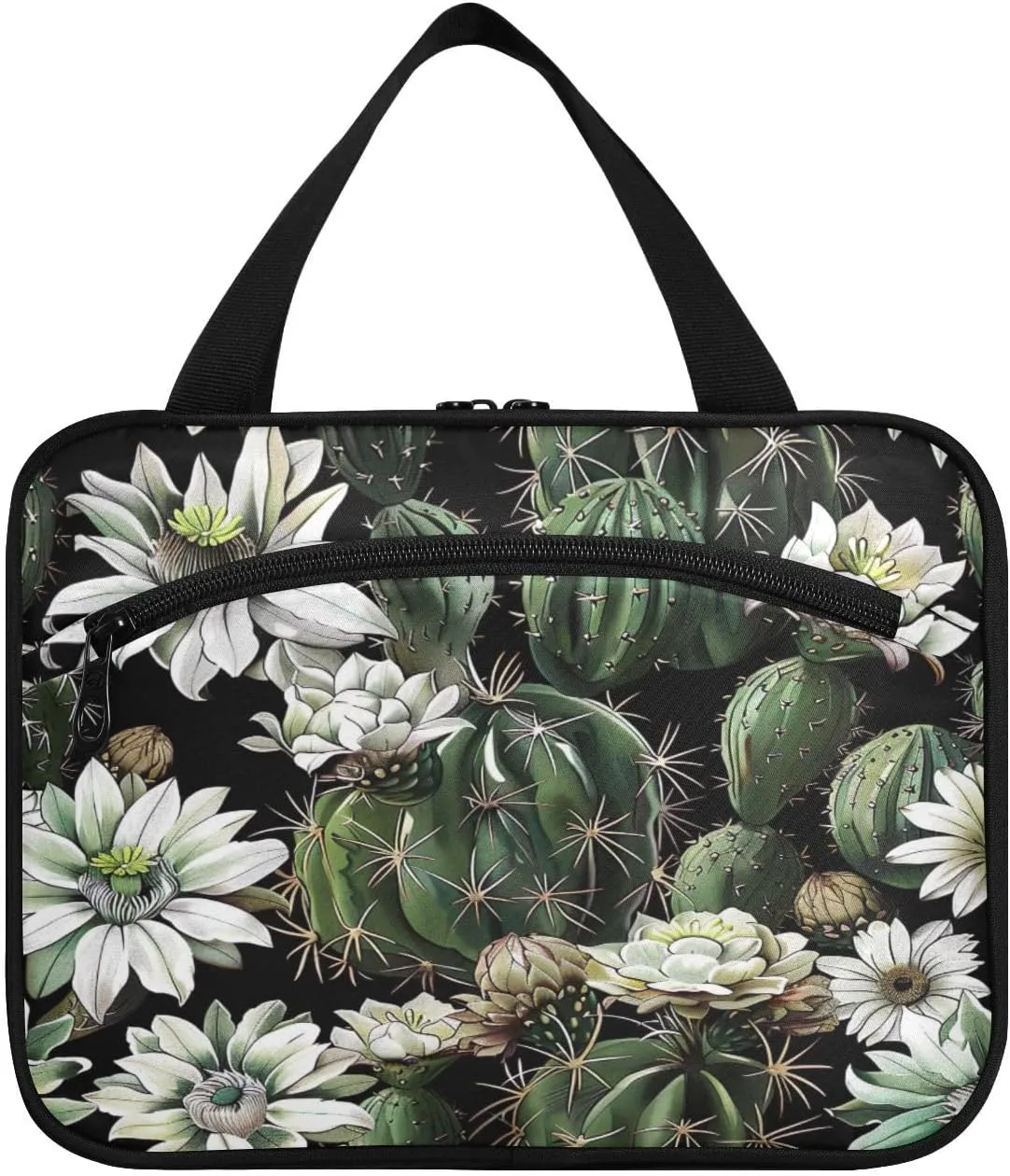 Cactus Travel Toiletry Bag for Women Men, Hanging Organizer Makeup Bag, Roll up Waterproof Travel Essentials