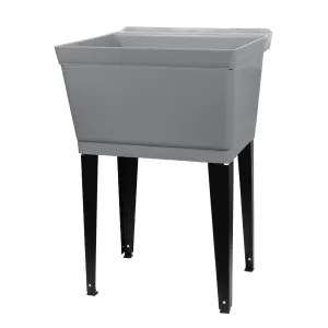 Cambridge Resources Grey Freestanding Utility Tub with Drain