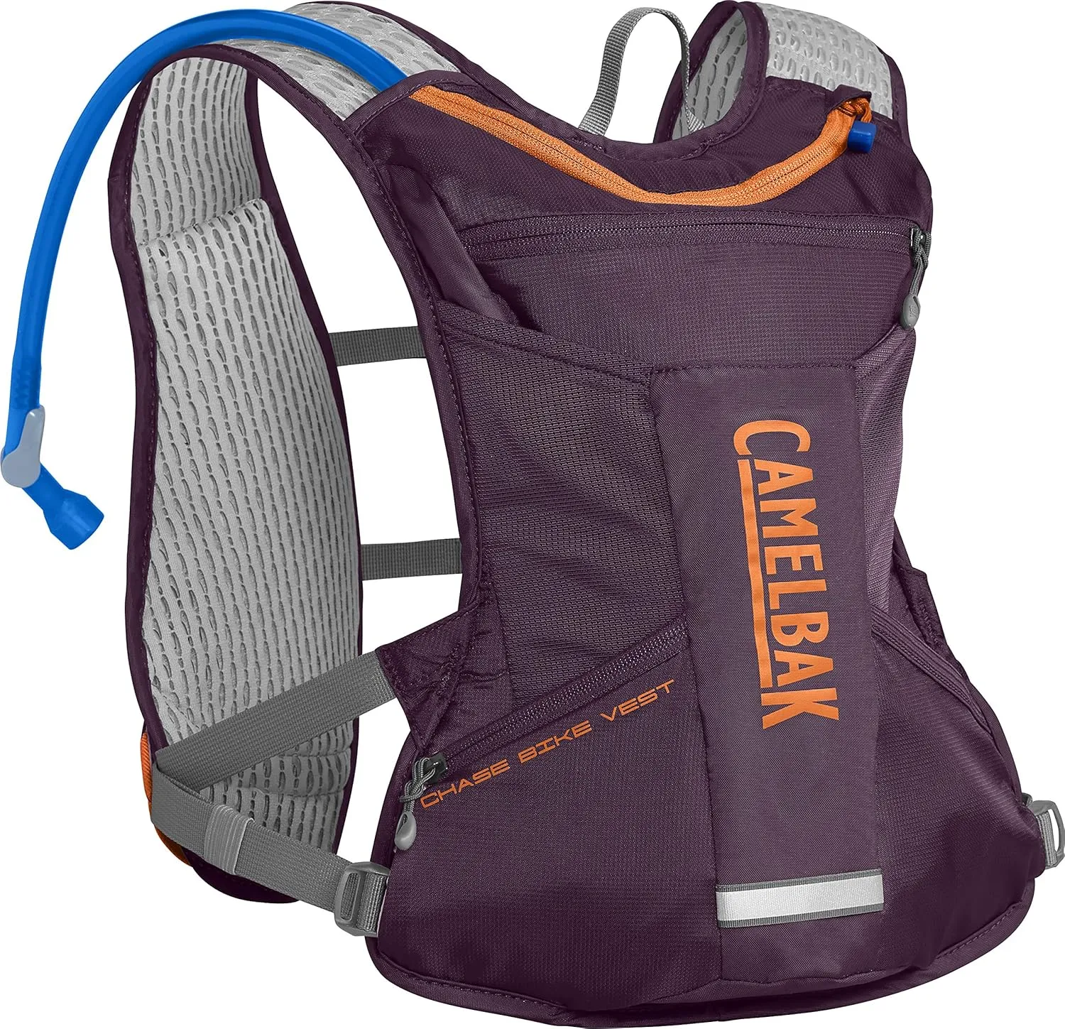 CamelBak Women's Chase Bike Hydration Vest 50 oz, Italian Plum/Laser Orange