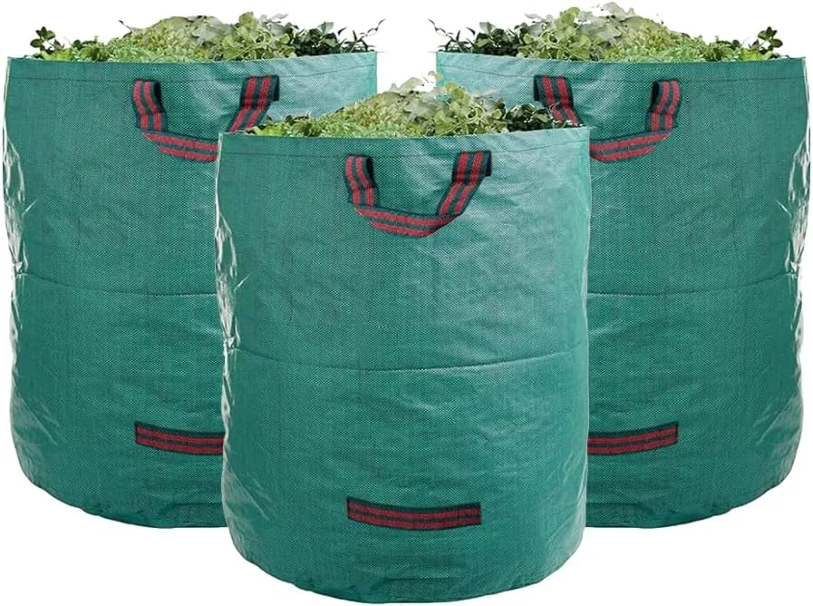 CAMPFIRE 3 Pack 72gallon Garden Waste Bags (H30, D26 Inches) With Handles, Heavy Duty Leaf Bags, Reusable Lawn Garden Bags And Yard Waste Bags, Suitable For Leaf Collectors
