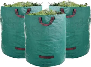 CAMPFIRE 3 Pack 72gallon Garden Waste Bags (H30, D26 Inches) With Handles, Heavy Duty Leaf Bags, Reusable Lawn Garden Bags And Yard Waste Bags, Suitable For Leaf Collectors