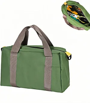 Canvas Wide Mouth Tool Bag, Large Capacity Tool Bags for Men, Portable Home Tool Organizer for Storage Handbag for Screwdrivers, Wrench, Plier, Nails, Pliers Repair Hand Tools (16 Inch)